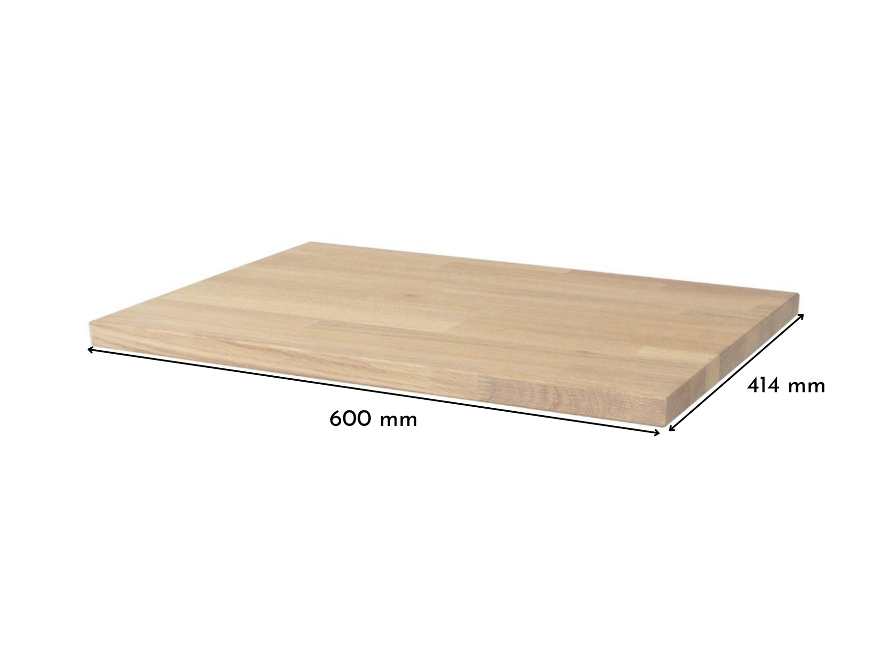 Massivholzdeckplatte in Eiche Weiß geölt mit 26mm Stärke für das Besta 1 mit breitem Korpus
