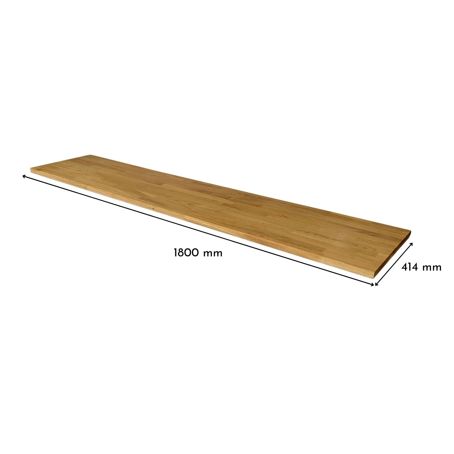 Besta 3 breit mit Massivholzdeckplatte in Eiche Natur geölt in 26 mm Stärke mit Bemaßung 1800 mm x 414 mm