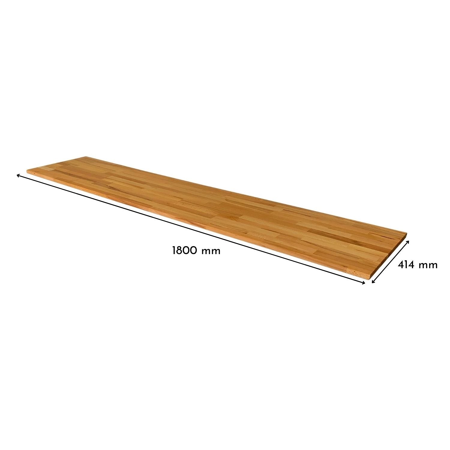 Besta 3 breit mit Massivholzdeckplatte in Kernbuche Natur geölt in 19 mm Stärke mit Bemaßung 1800 mm x 414 mm