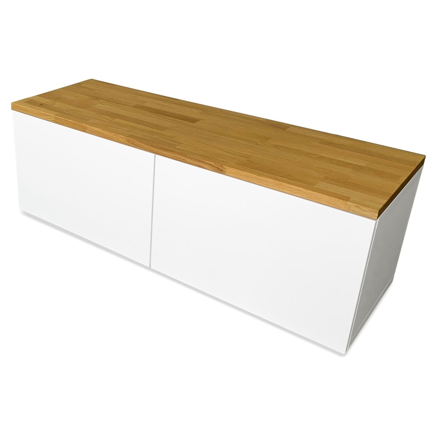 Besta 2 breit mit Massivholzdeckplatte in Eiche Natur geölt in 26 mm Stärke Freistellbild