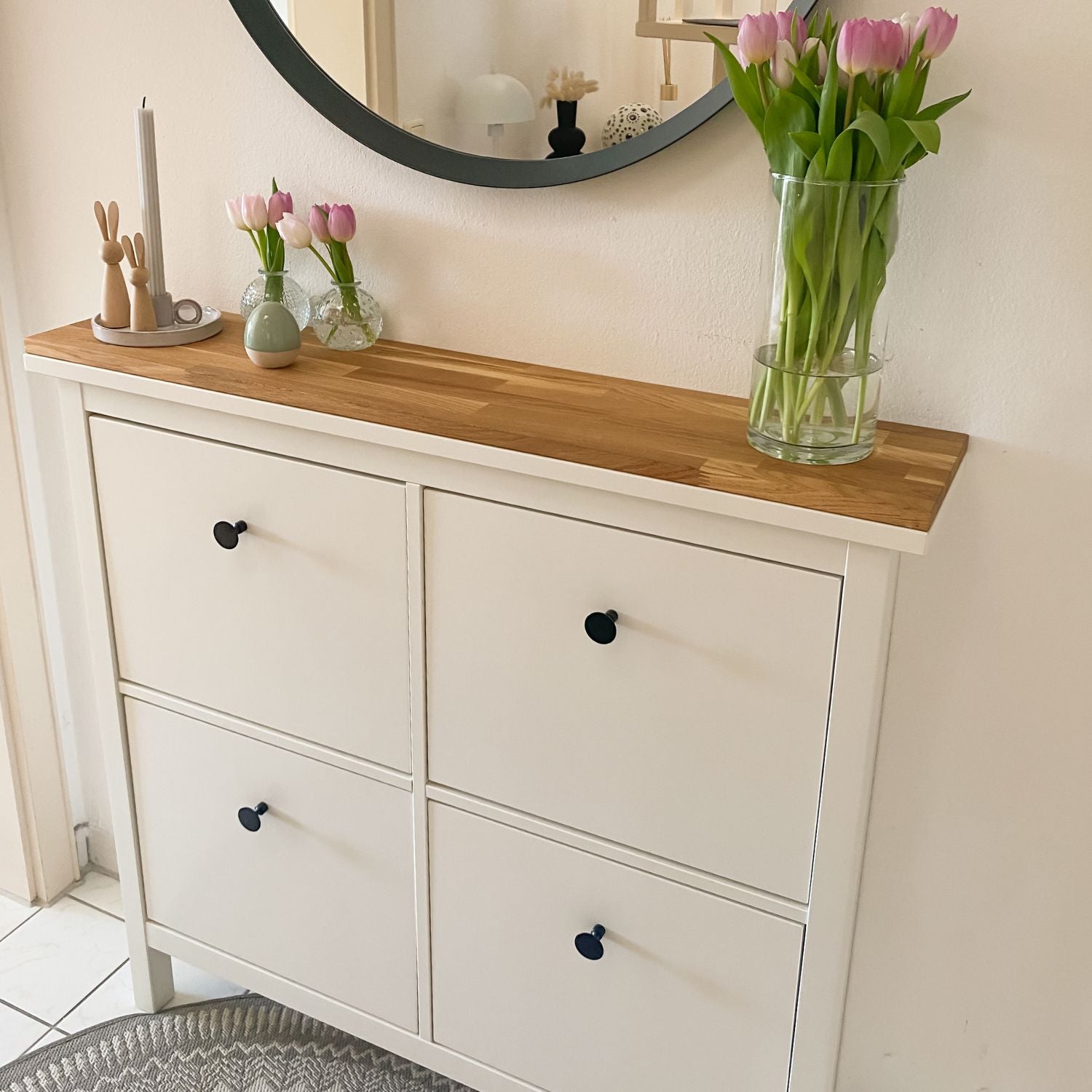 Holzplatte für IKEA Hemnes Schuhschrank mit 4 Fächern - OMFORMO