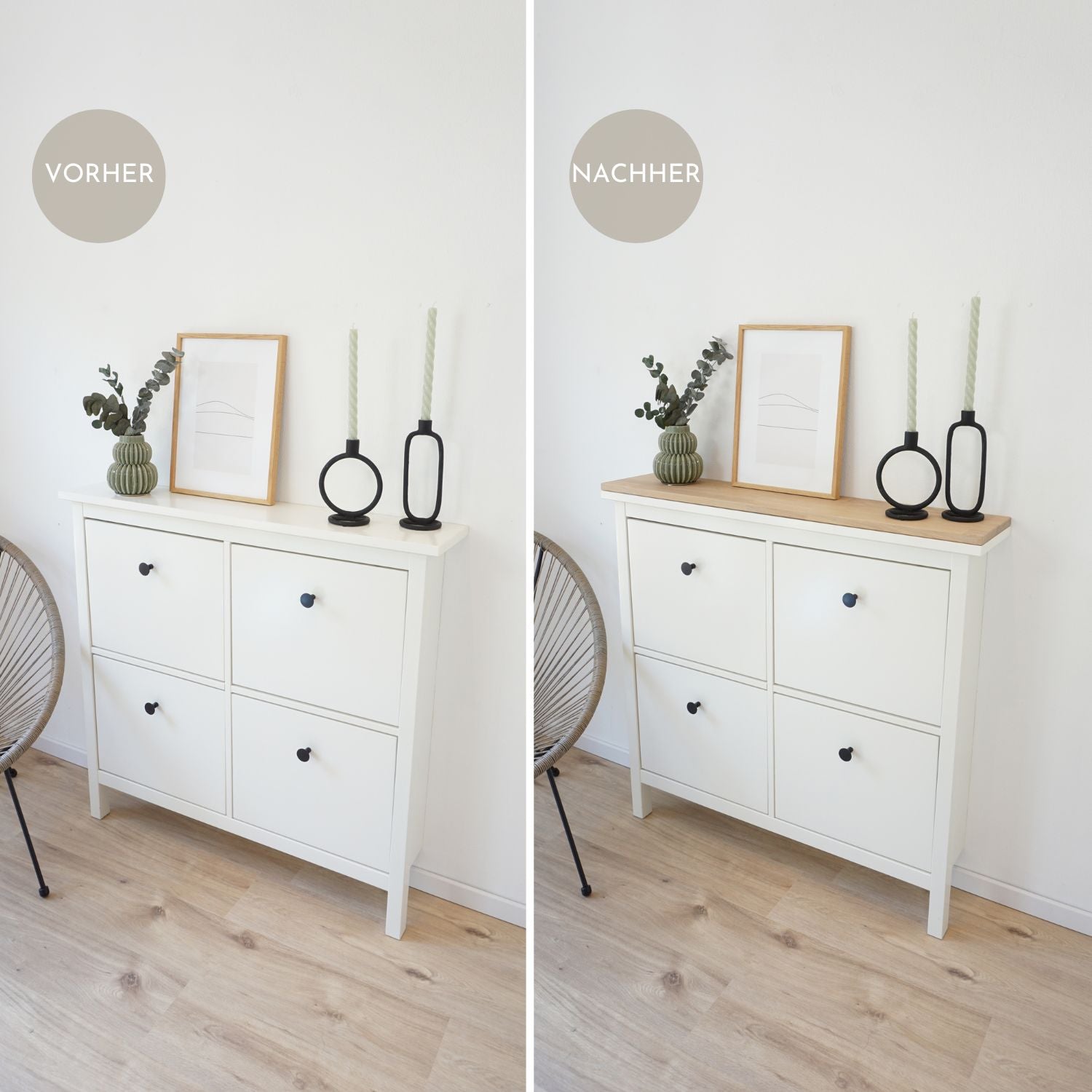 Holzplatte für IKEA Hemnes Schuhschrank mit 4 Fächern - OMFORMO