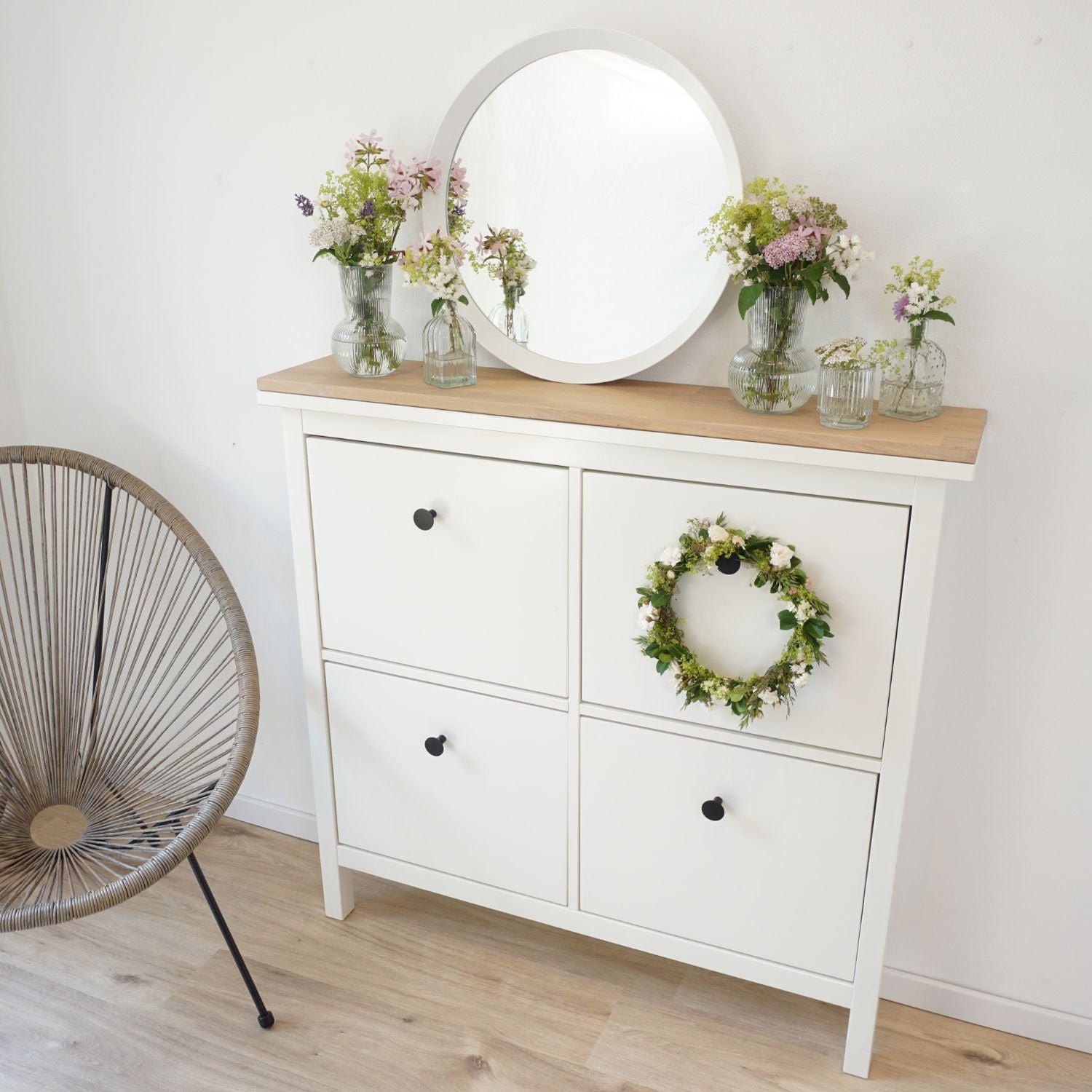 Holzplatte für IKEA Hemnes Schuhschrank mit 4 Fächern - OMFORMO