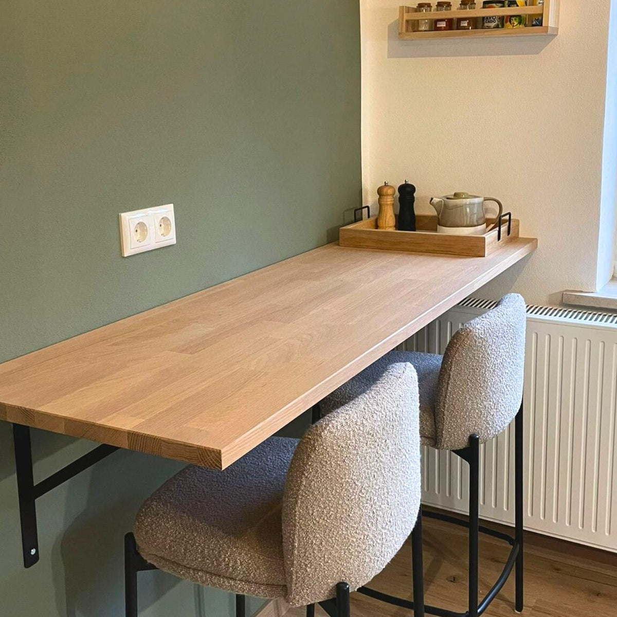 Holzplatte nach Maß in Eiche Weiß geölt Stärke 26 mm - OMFORMO