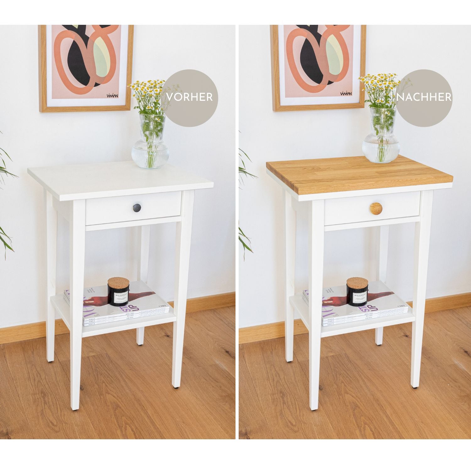 Upcycling Set für IKEA Hemnes Ablagetisch, 2-teilig - OMFORMO