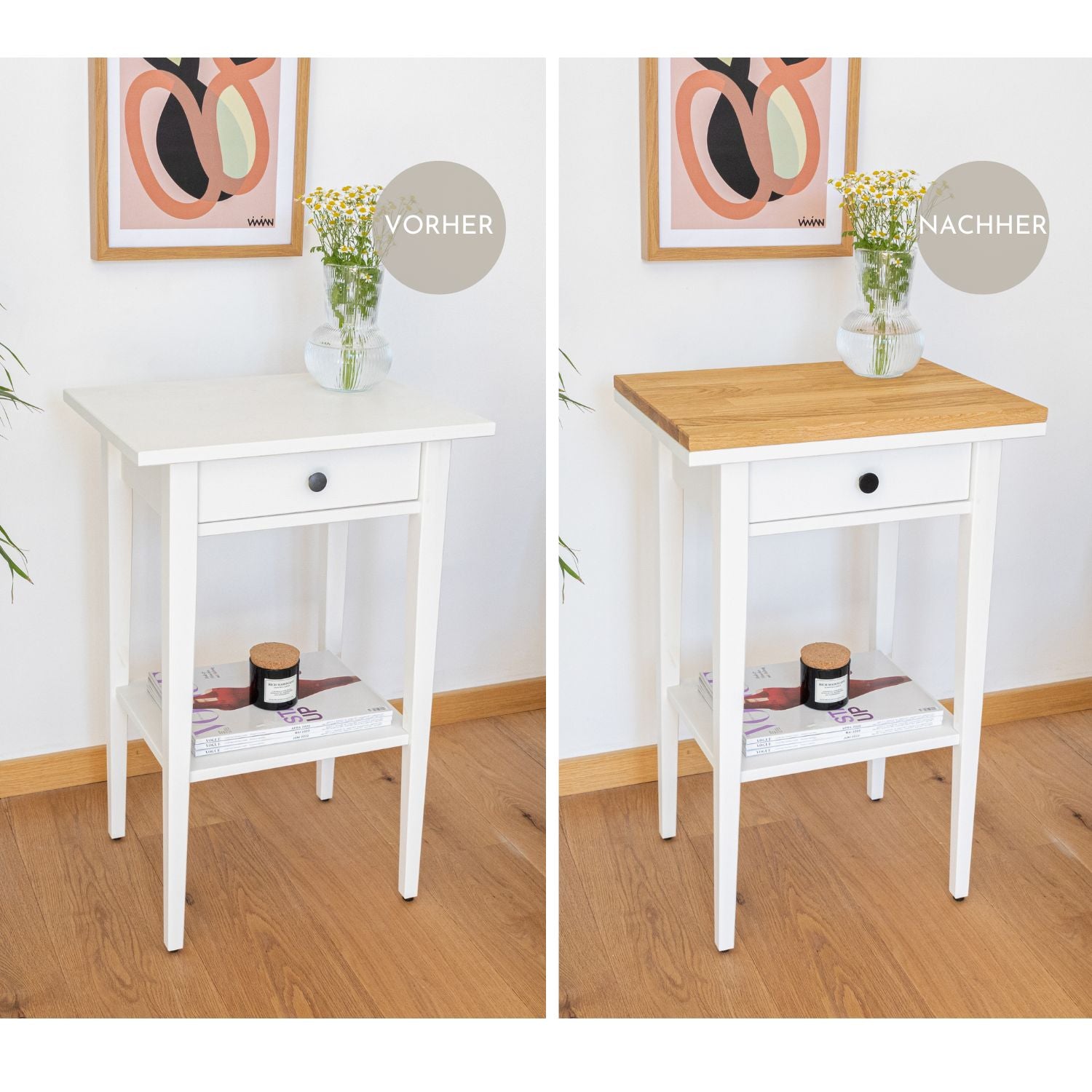 Upcycling Set für IKEA Hemnes Ablagetisch, 2-teilig - OMFORMO