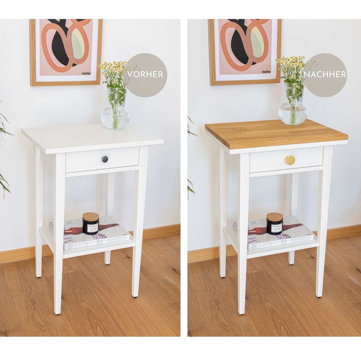 Upcycling Set für IKEA Hemnes Ablagetisch, 2-teilig - OMFORMO
