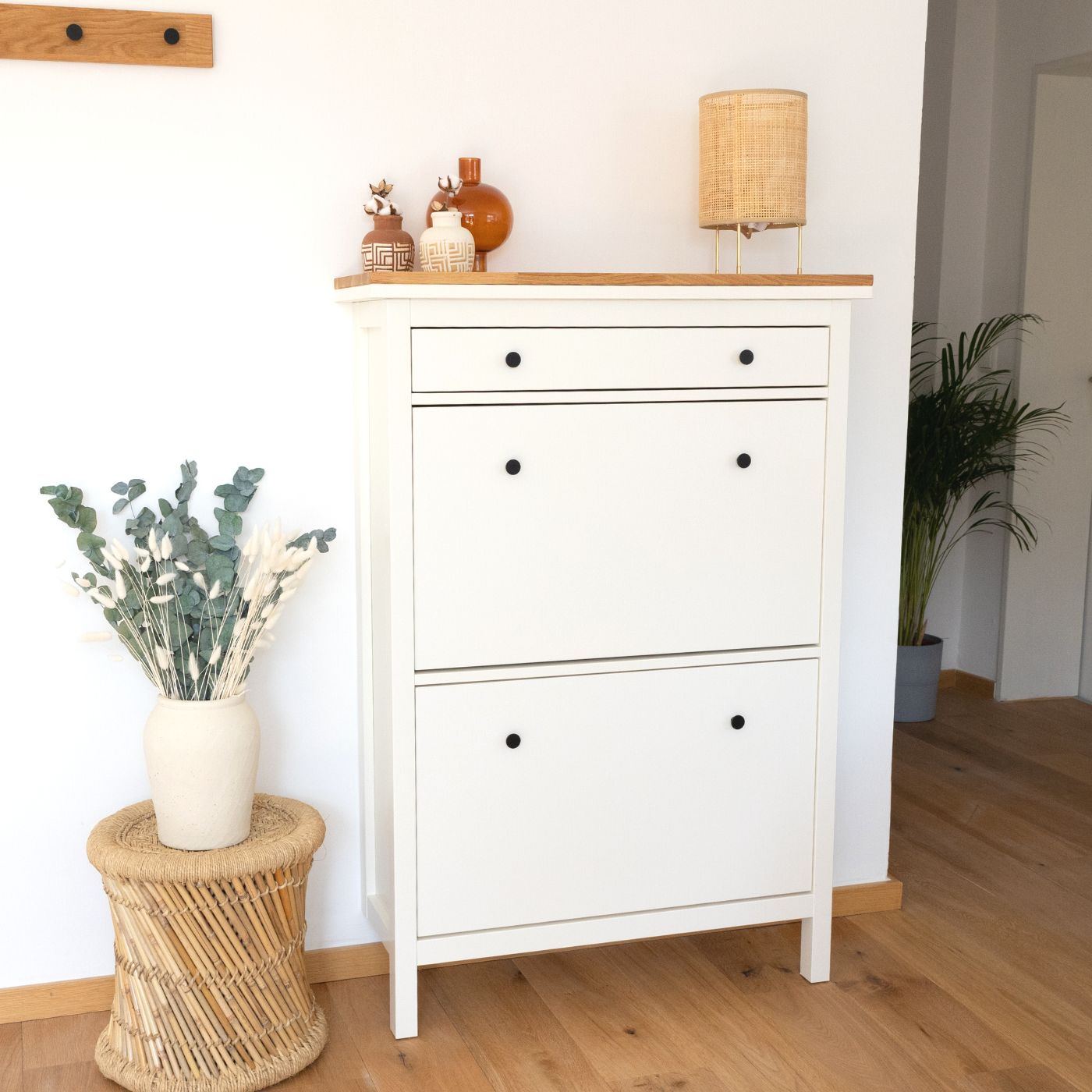 IKEA HEMNES Schuhschrank mit Deckplatte 