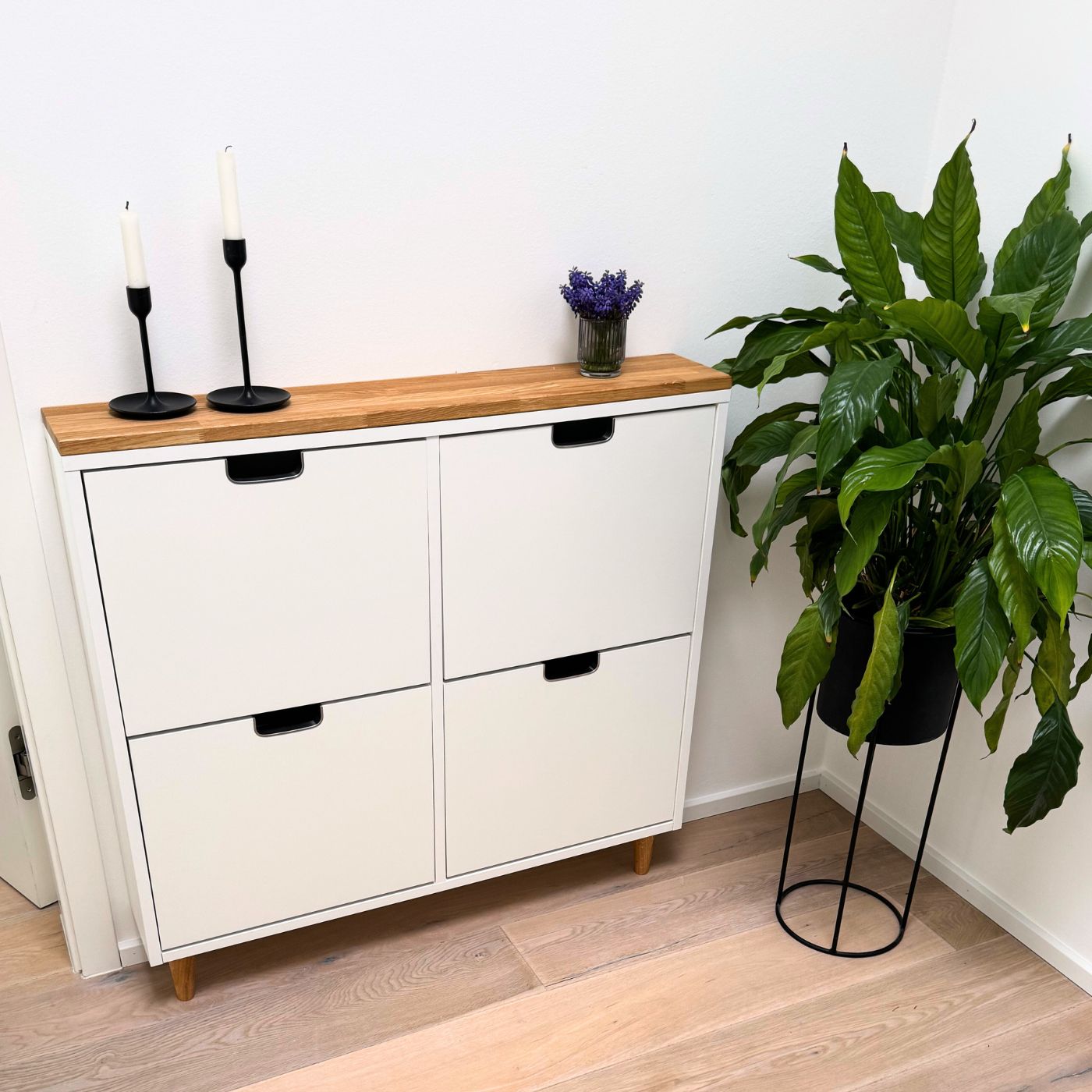 Ikea Ställ Schuhschrank mit 4 Fächern mit Holzplatte