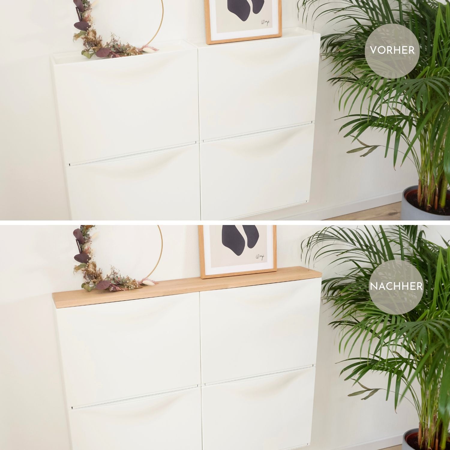 Holzplatte für IKEA Trones Schuhschrank 2 Fächer breit - OMFORMO