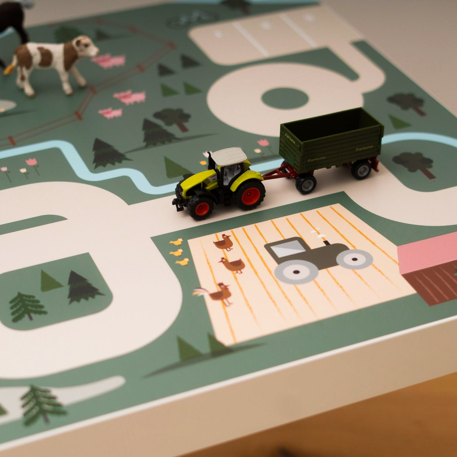 Klebefolie Spielstraße Land grün für Ikea Lack Tisch, Detail 1