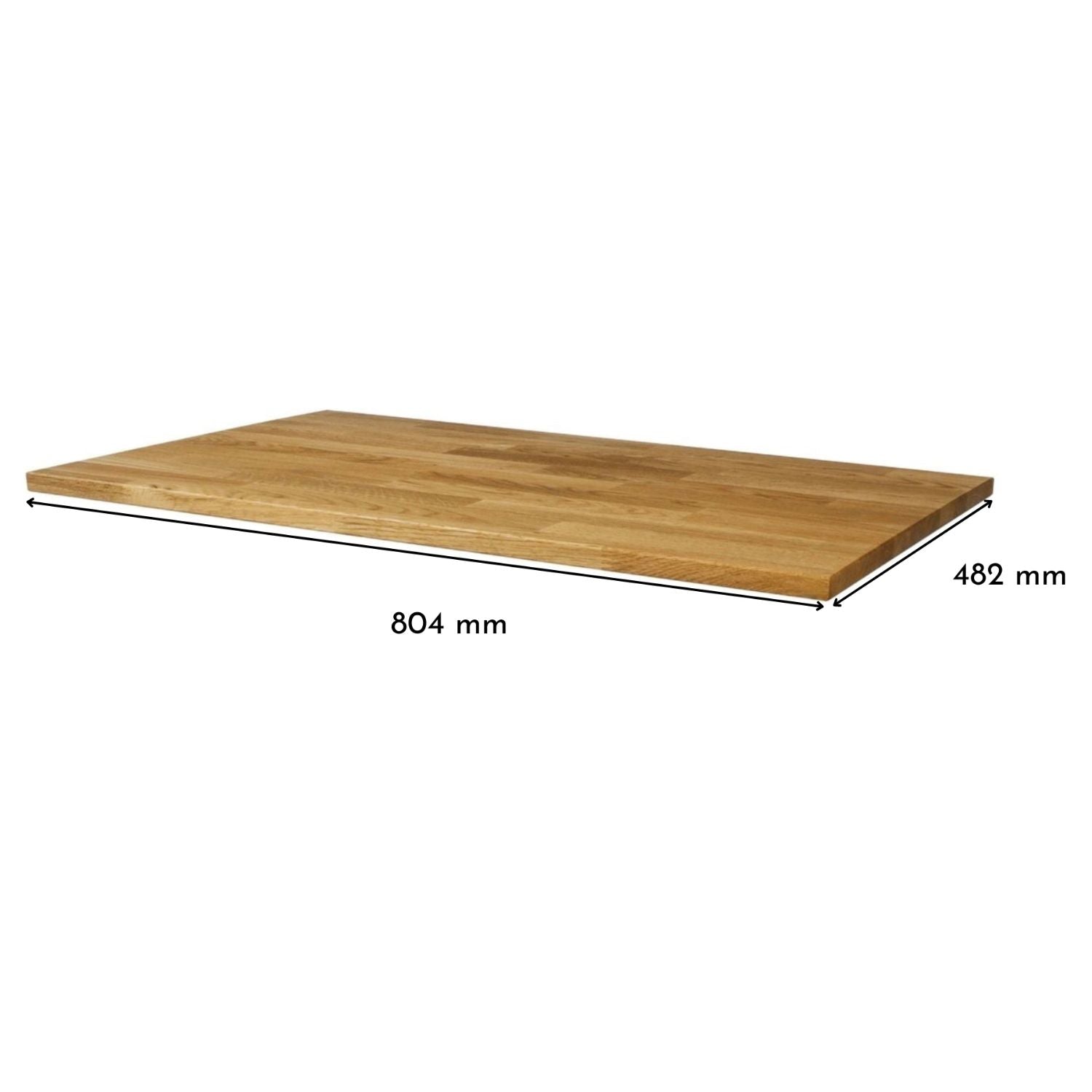 Malm Kommode mit Massivholzdeckplatte aus Eiche Natur geölt in 19 mm Stärke mit Bemaßung 804 mm x 482 mm