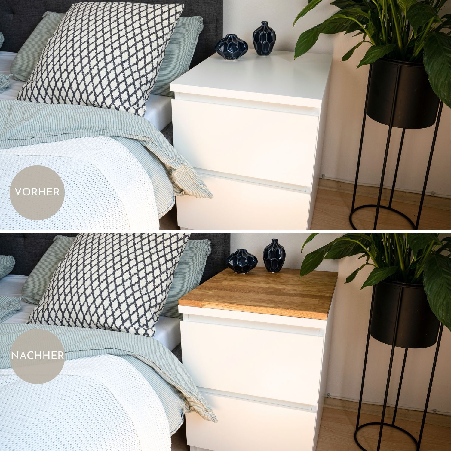 Holzplatte für IKEA Malm Nachttisch - OMFORMO