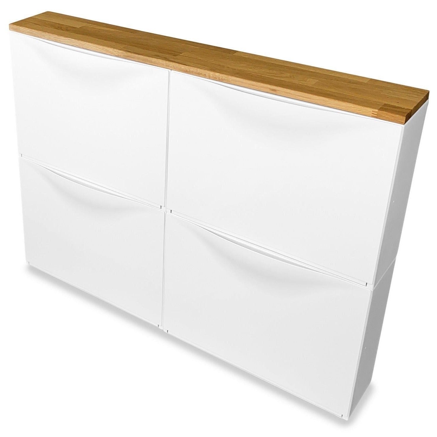 Ikea Trones Schuhschrank 2 Fächer breit mit Deckplatte in Eiche Natur geölt