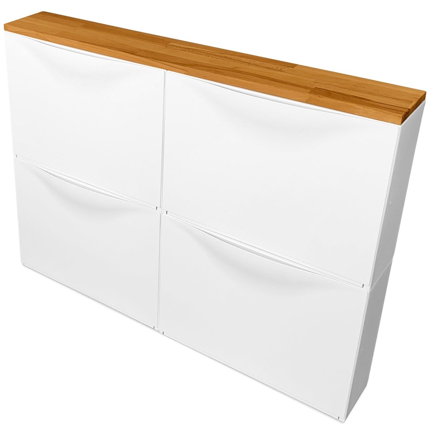 Ikea Trones Schuhschrank 2 Fächer breit mit Deckplatte in Kernbuche