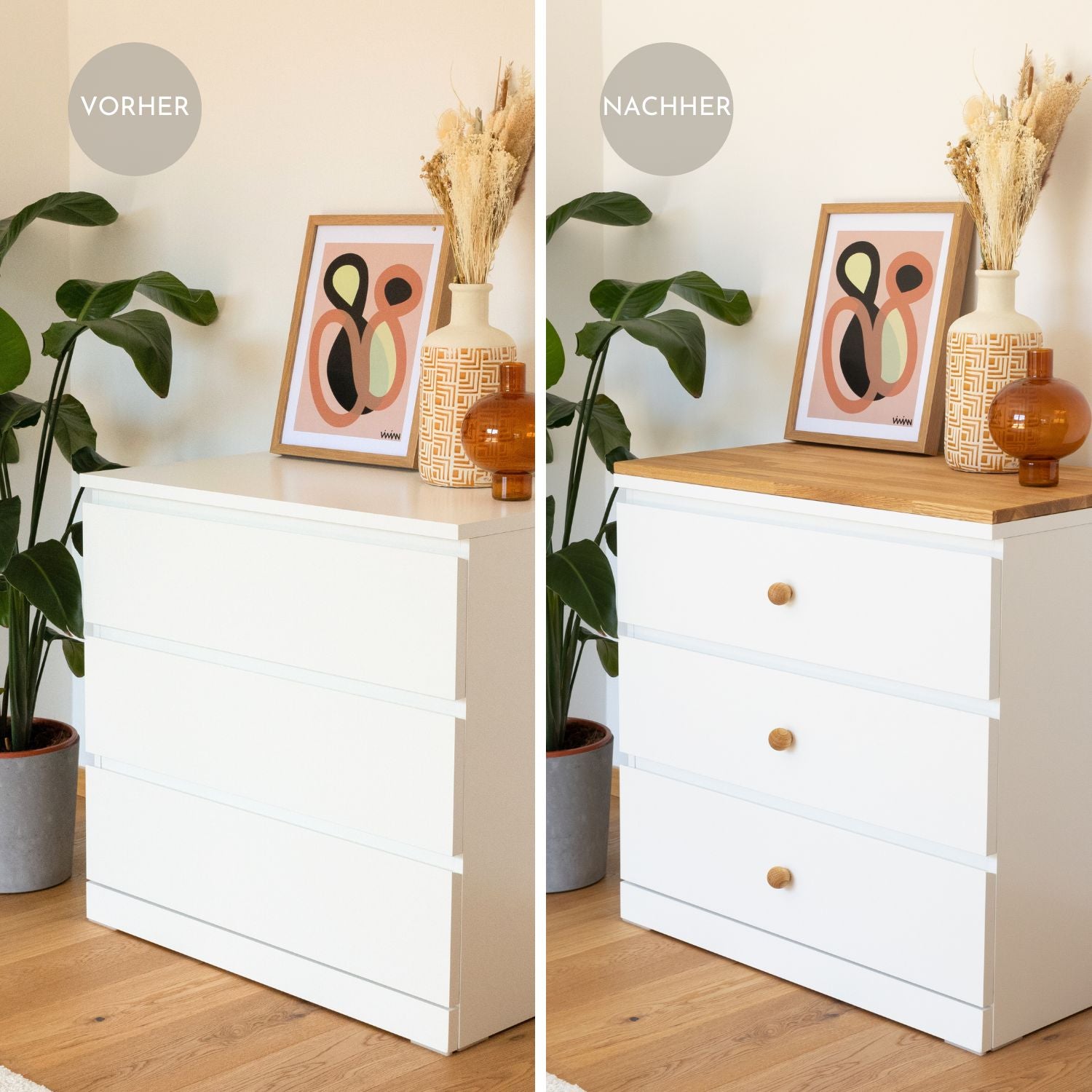 Ikea Malm Kommode mit und ohne Deckplatte aus Holz