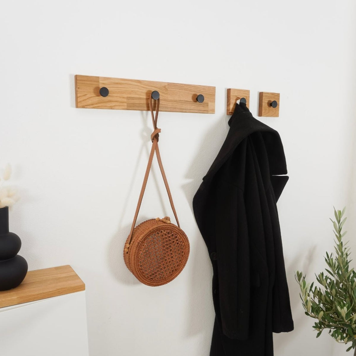 2er Set Garderobenhaken Nappi Schwarz Detailbild