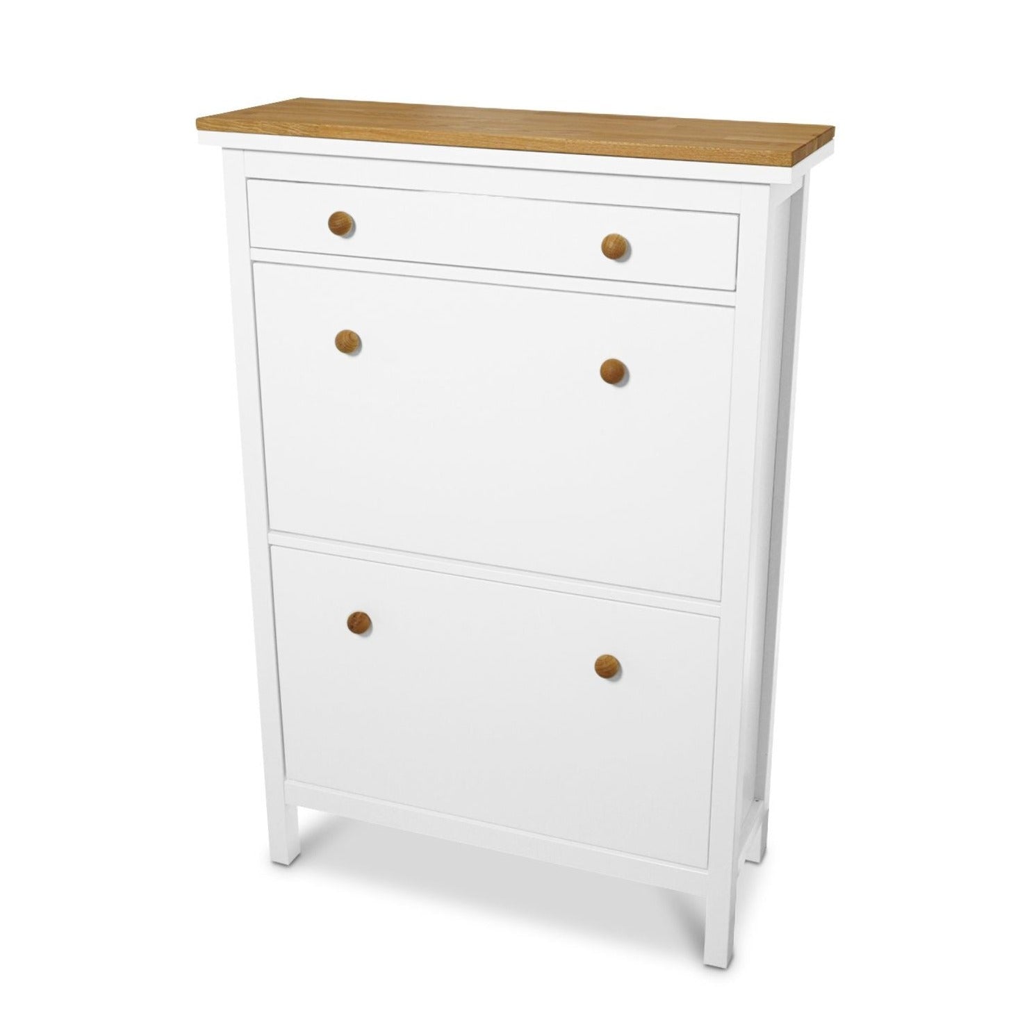 Set IKEA Hemnes Schuhschrank mit 2 Fächern, Möbelknöpfe nach Wahl - OMFORMO