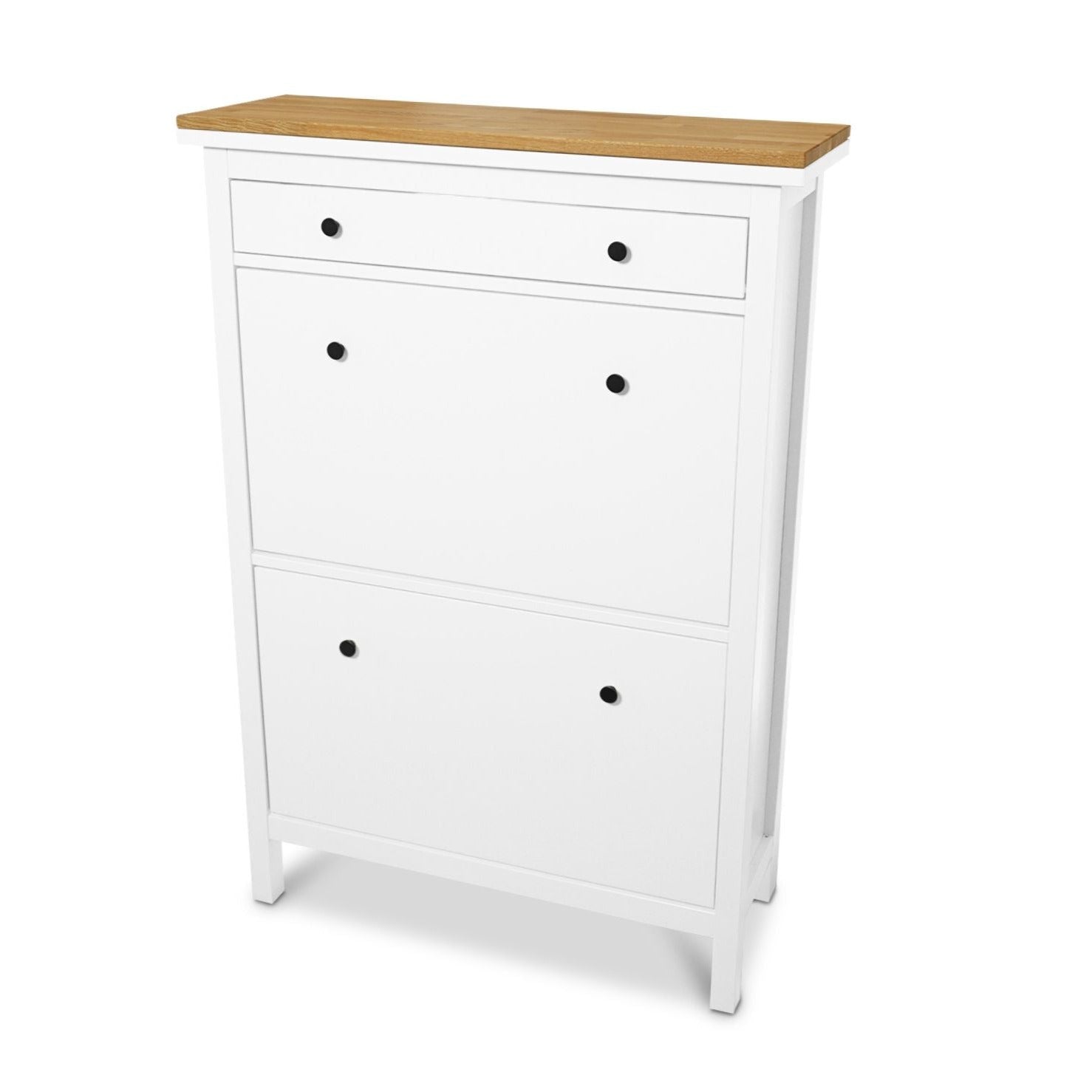 Set IKEA Hemnes Schuhschrank mit 2 Fächern, Möbelknöpfe nach Wahl - OMFORMO