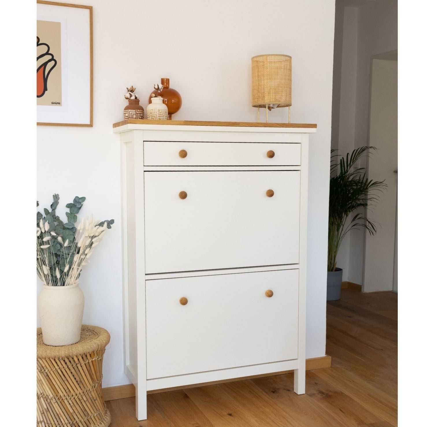 Möbelknopf Kuula Eiche Natur an Hemnes Schuhschrank