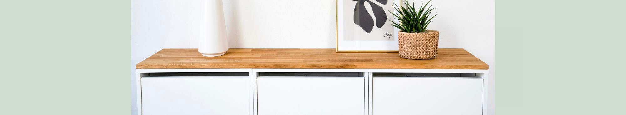 Ikea Bissa Schuhschrank mit Deckplatte aus Eichenholz