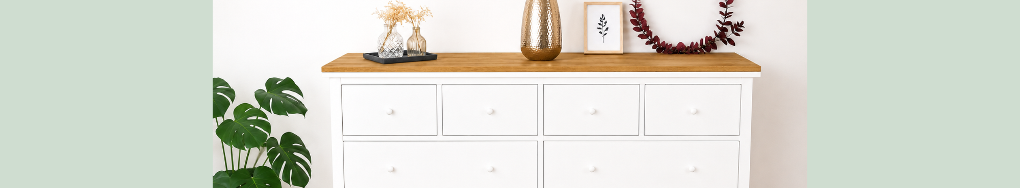 IKEA Gullaberg Kommode mit 8 Schuhbladen und Holzplatte aus Eiche Massivholz von Omformo als Bild für die Kategorieseite