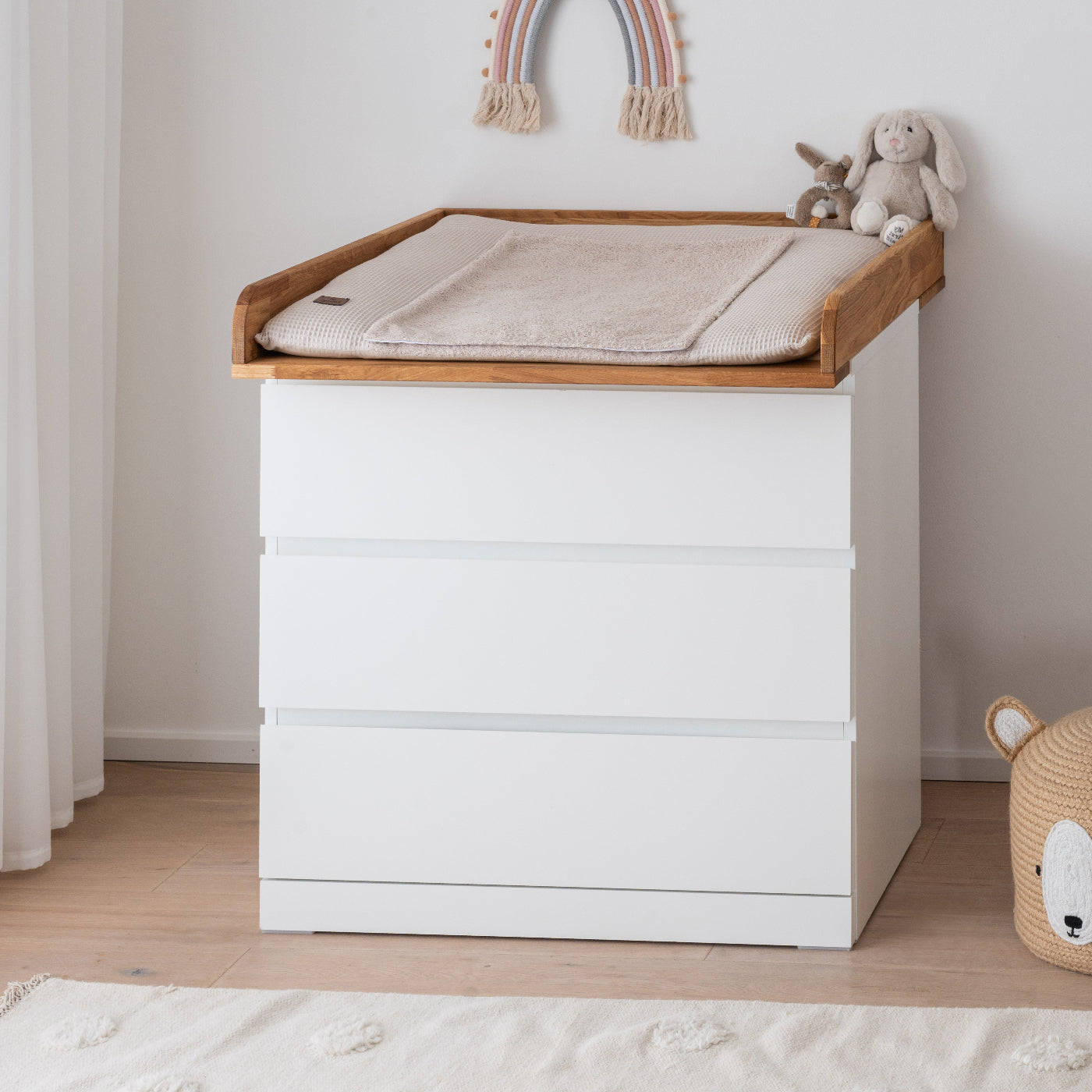 IKEA Malm Kommode mit Wicklauflage aus Massivholz von Omformo und Deko