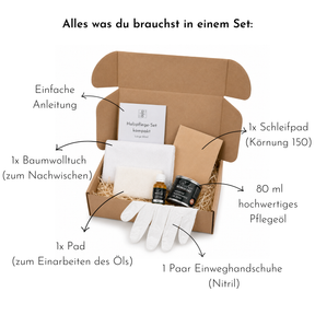 Pflegeöl-Set für Holzoberflächen | Auffrischen & Nachölen - OMFORMO