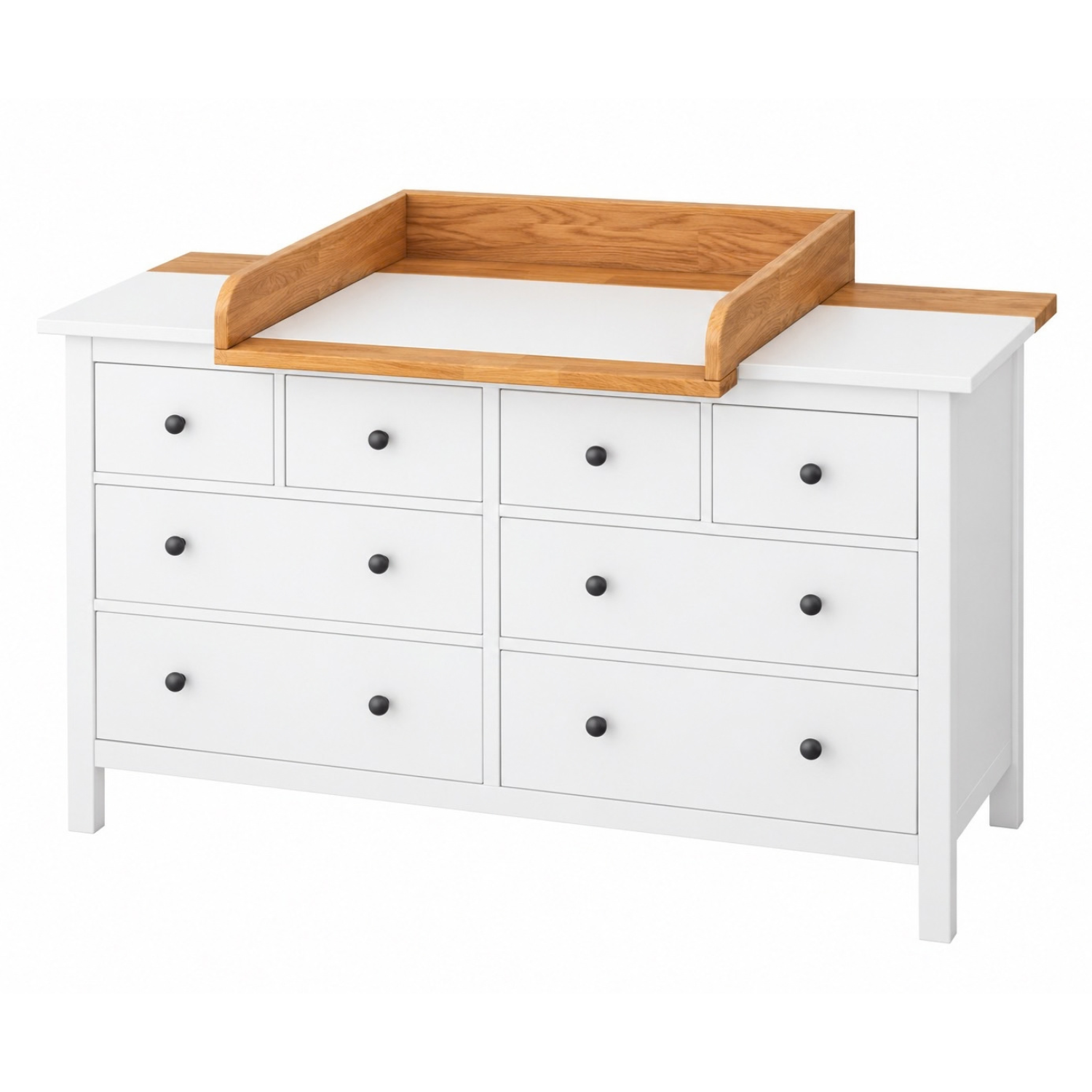 Wickelaufsatz MODULINO für IKEA Hemnes Kommode 160 cm – Eiche massiv
