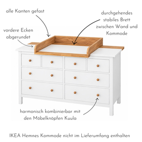 Wickelaufsatz MODULINO für IKEA Hemnes Kommode 160 cm – Eiche massiv