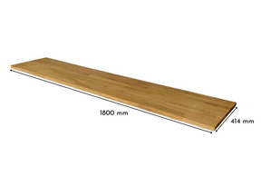 Besta 3 breit mit Massivholzdeckplatte in Eiche Natur geölt in 26 mm Stärke mit Bemaßung 1800 mm x 414 mm