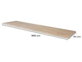 Besta 3 breit mit Massivholzdeckplatte in Eiche Weiß geölt in 26 mm Stärke mit Bemaßung 1800 mm x 414 mm