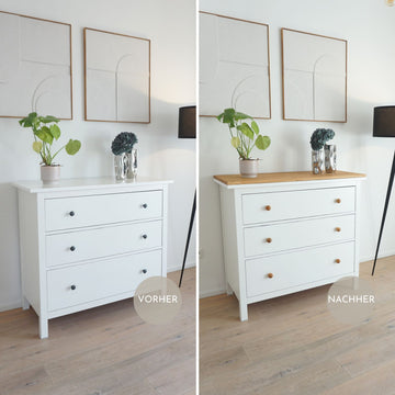 Holzplatte für IKEA Hemnes Kommode mit 3 bzw. 6 Schubladen