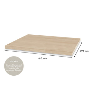 Holzplatte für Ikea Kallax 1 Regal mit Maßen, Eiche Weiß geölt, Stärke 19 mm