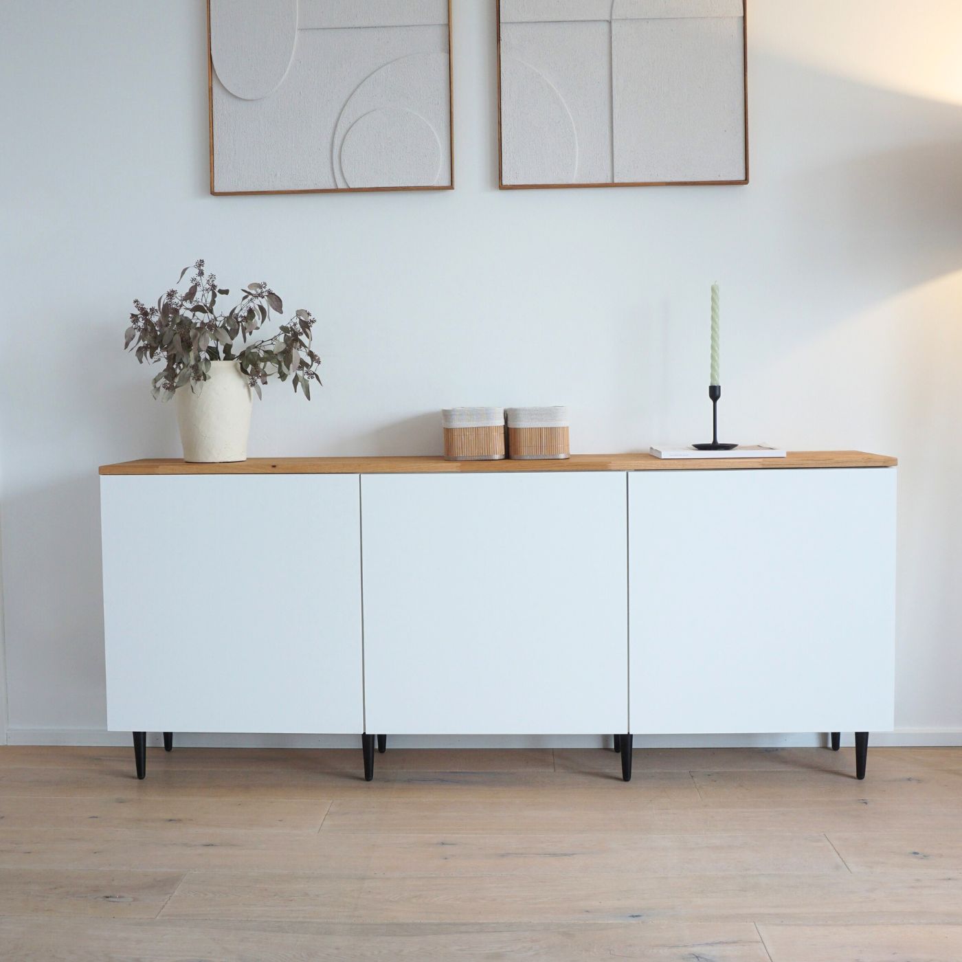 Ikea Knoxhult Sideboard mit 2 Modulen inkl. Holzplatte aus Eichenholz