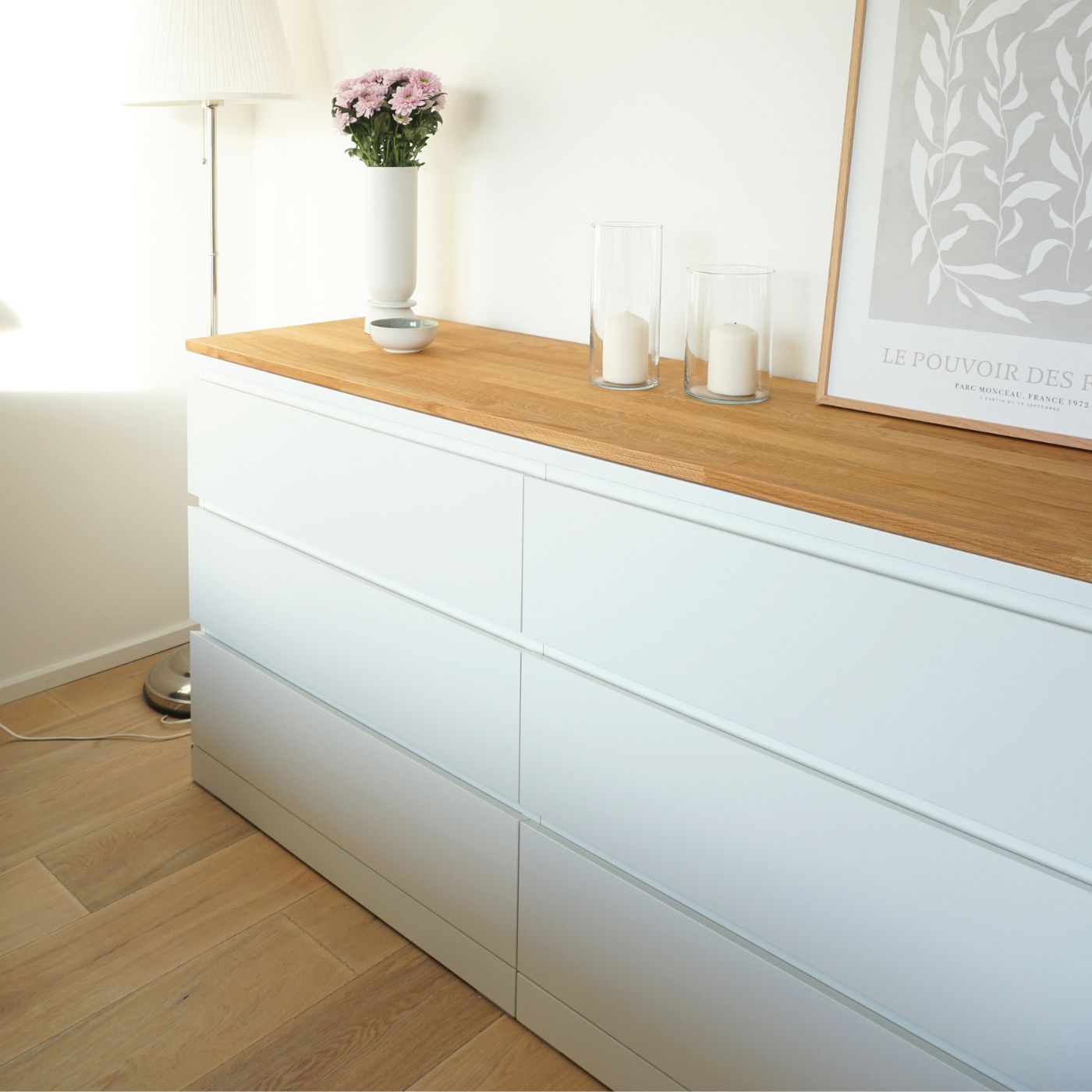 Ikea Malm Kommode mit 160 cm Breite mit Holzplatte aus Eichenholz