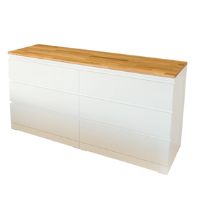 Ikea Malm Kommode mit Deckplatte aus Eichenholz, Natur geölt, Freistellbild