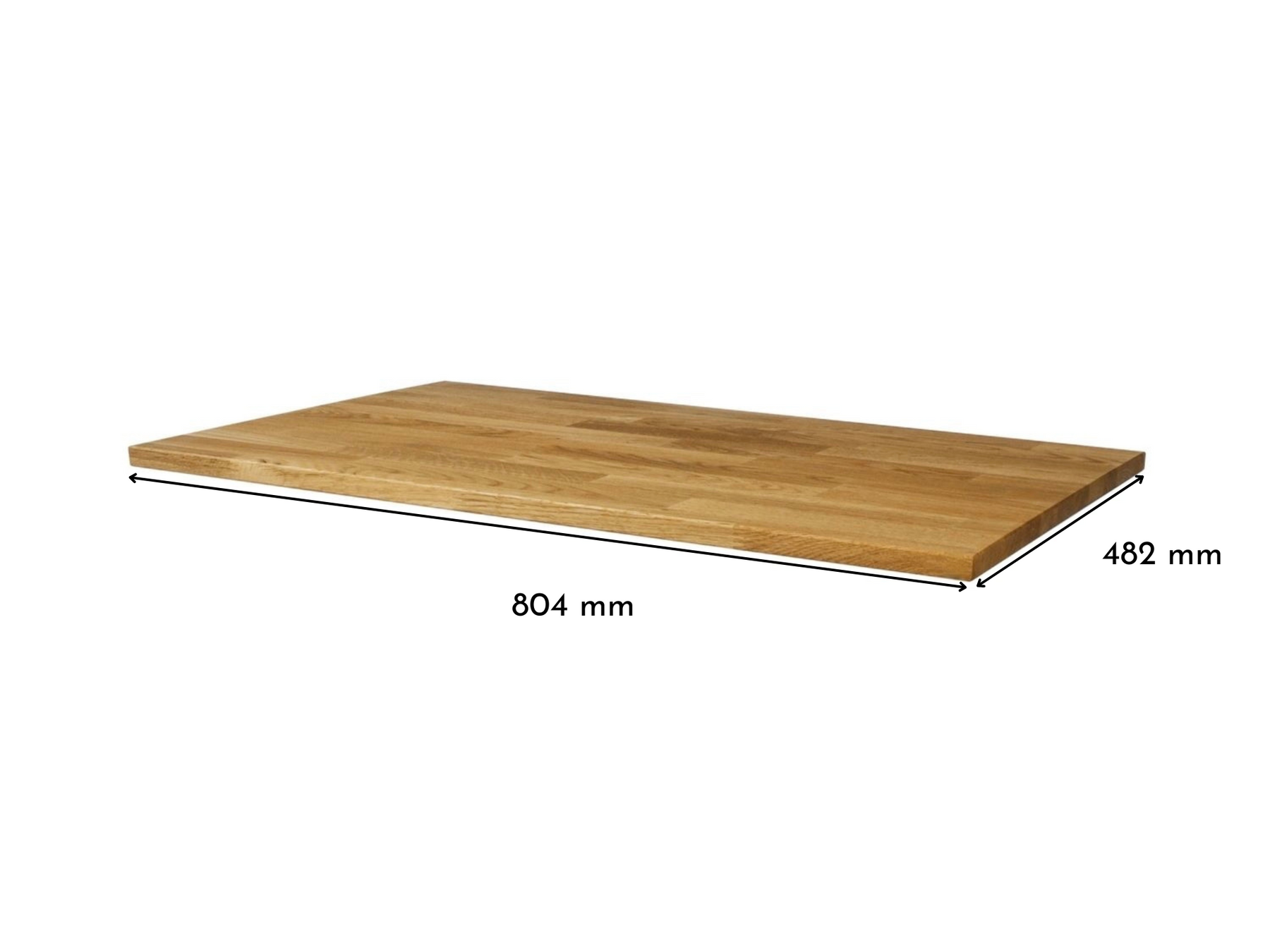 Malm Kommode mit Massivholzdeckplatte aus Eiche Natur geölt in 19 mm Stärke mit Bemaßung 804 mm x 482 mm