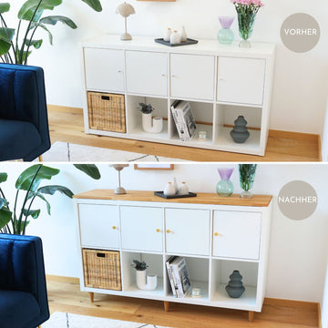Holzplatte für IKEA Kallax Regal 4 Fächer breit